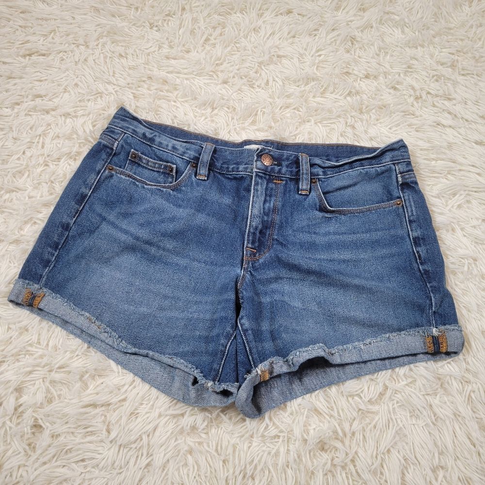 J. CREW DENIM RAW HEM SHORTS 28